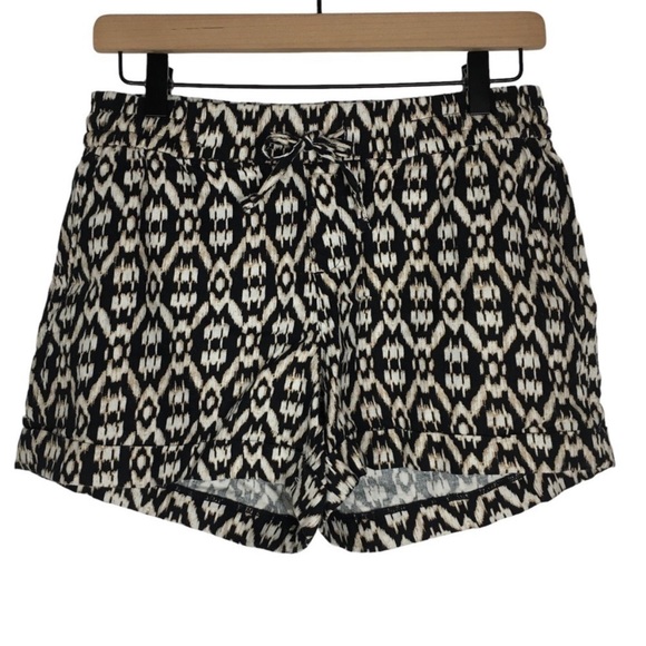 Old Navy Pants - OLD NAVY Linen Blend Shorts Pull On Drawstring Ikat Print Neutral Size Small NWT